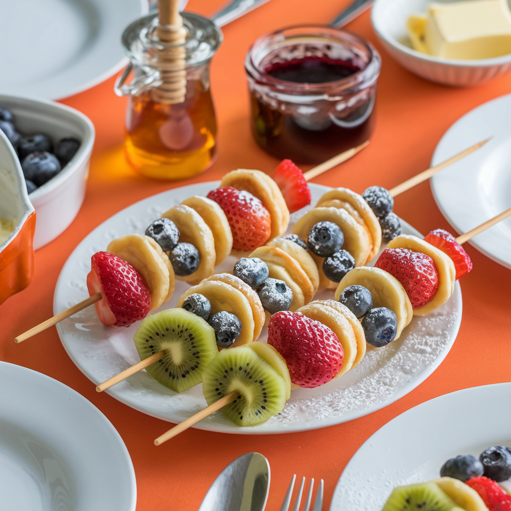 Mini pancakes cooking on a griddle, showing golden brown edges and bubbles forming on top