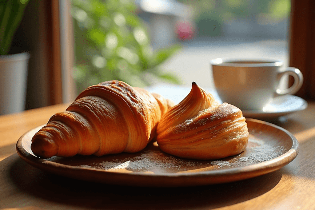 Croissant vs CornettoA traditional French bakery and an Italian café.