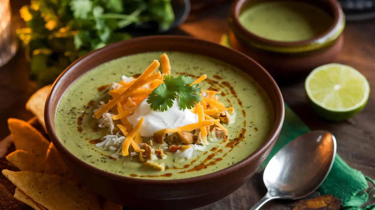 Bowl of Crock Pot Green Enchilada Chicken Soup