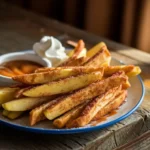 Crispy Air Fryer Apple Fries with Caramel Sauce